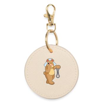 Mariage des menottes de la mariée de l’ours - Porte-clés rond - huître - Devant