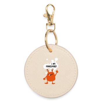 Monster monstrous monstrous creepy comic funny - Round Keyring - oyster - Front