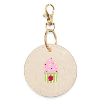 Icecream Cup Erdbeere Erdbeerzeit Eis Sommer Fun - Round Keyring - oyster - Front