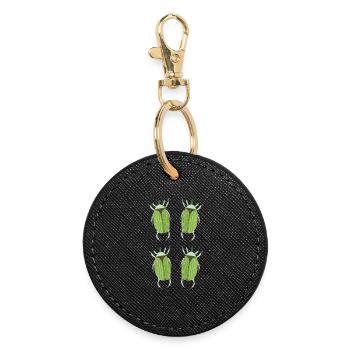 insecte vert - Porte-clés rond - noir - Devant