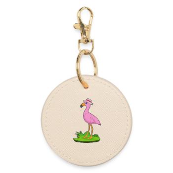 Flamingo Hut - Runder Schlüsselanhänger - Auster - Vorne
