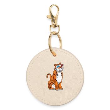 Tiger Glasses - Round Keyring - oyster - Front