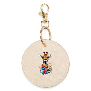 Girafe cool - Porte-clés rond - huître - Devant