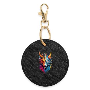 Cool Dragon - Round Keyring - black - Front