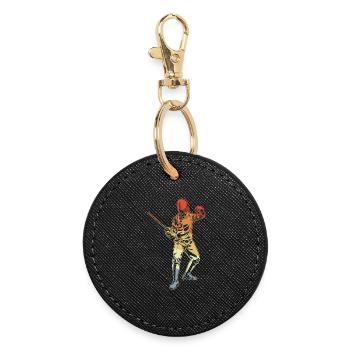 Fencing sketch - Round Keyring - black - Front