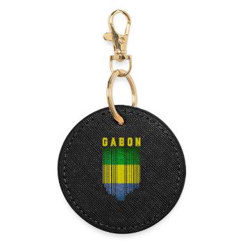 Flag of Gabon, Gabonese Pride - Round Keyring - black - Front