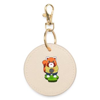 Red Panda Bowling Bowling Ball Sport - Round Keyring - oyster - Front
