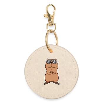 Capybara - Runder Schlüsselanhänger - Auster - Vorne