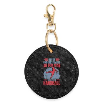 Handball Grandfather - Round Keyring - black - Front