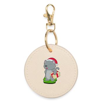 Forfait Noël chat - Porte-clés rond - huître - Devant