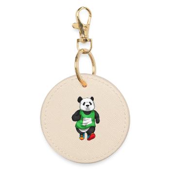 Panda Jogger Jogging Sport - Porte-clés rond - huître - Devant