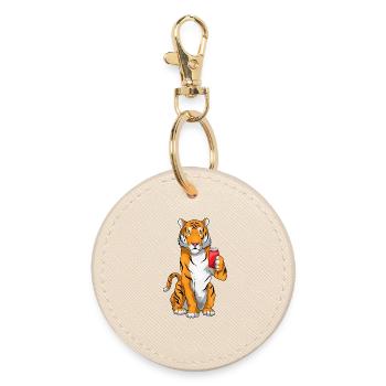 Tiger Dose - Runder Schlüsselanhänger - Auster - Vorne