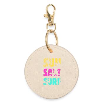 Été de surf salé au soleil - Porte-clés rond - huître - Devant