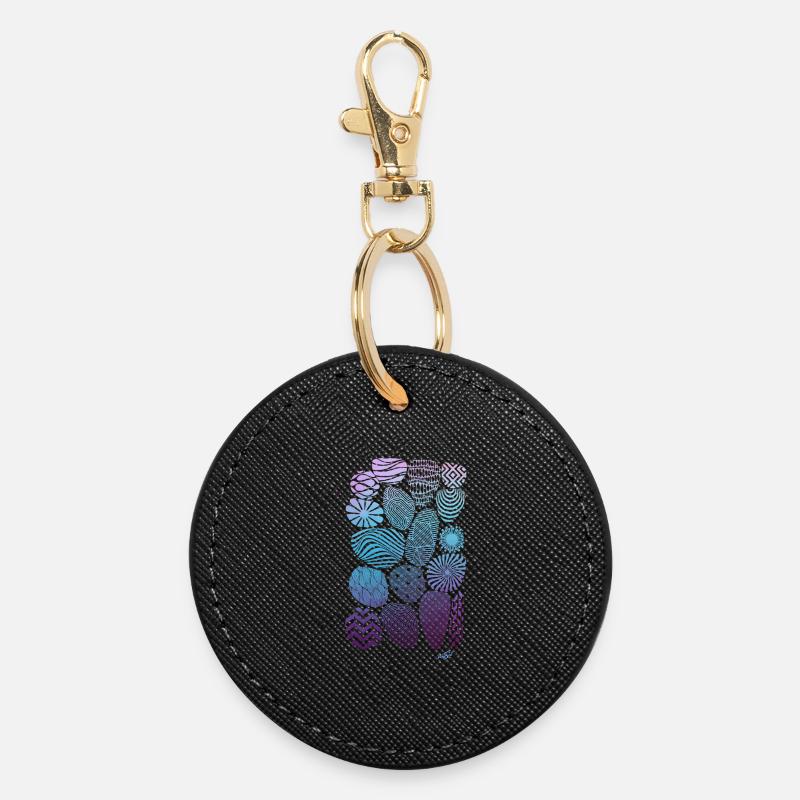 Stones - Round Keyring - black