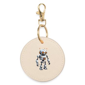 Robot de dessin animé - Porte-clés rond - huître - Devant
