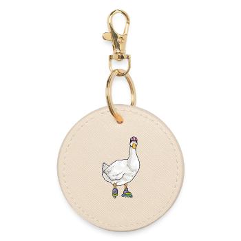 Patinage en ligne canard Patins en ligne - Porte-clés rond - huître - Devant