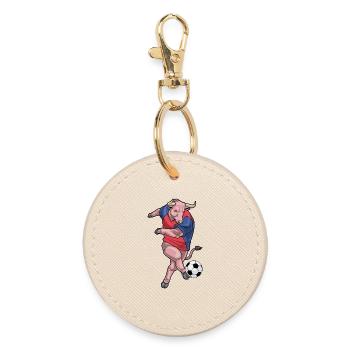 Taureau Joueur de Football Football - Porte-clés rond - huître - Devant