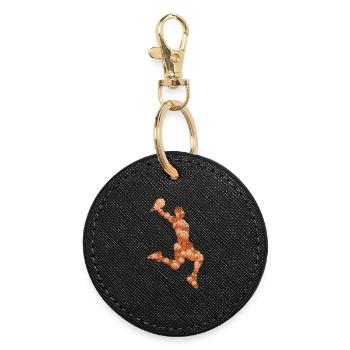 Abstract Basketball Pattern - Round Keyring - black - Front