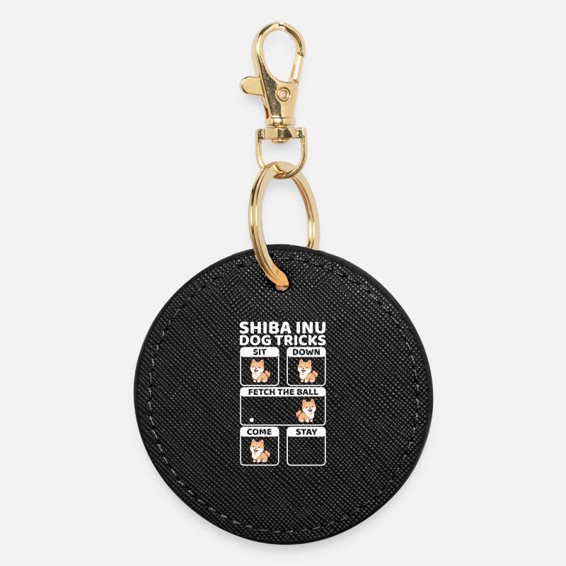 Shiba Inu Chien - Porte-clés rond - noir