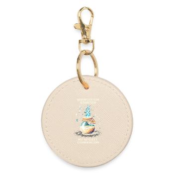 Sourdough: My soul mate | Baking bread - Round Keyring - oyster - Front