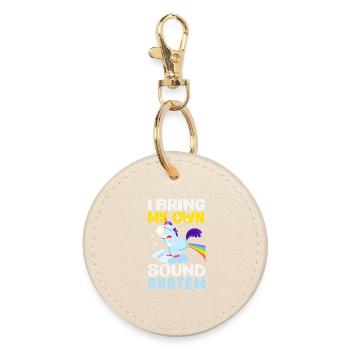 Public Fart Funny Inappropriate - Round Keyring - oyster - Front