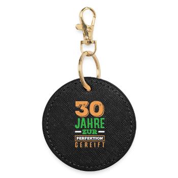 Funny 30th birthday gift - Round Keyring - black - Front