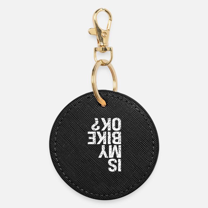 Is My Bike OK - Round Keyring - black