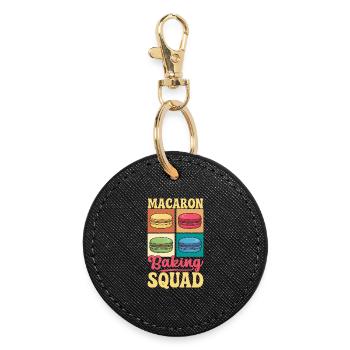 Macaron French Desserts - Round Keyring - black - Front