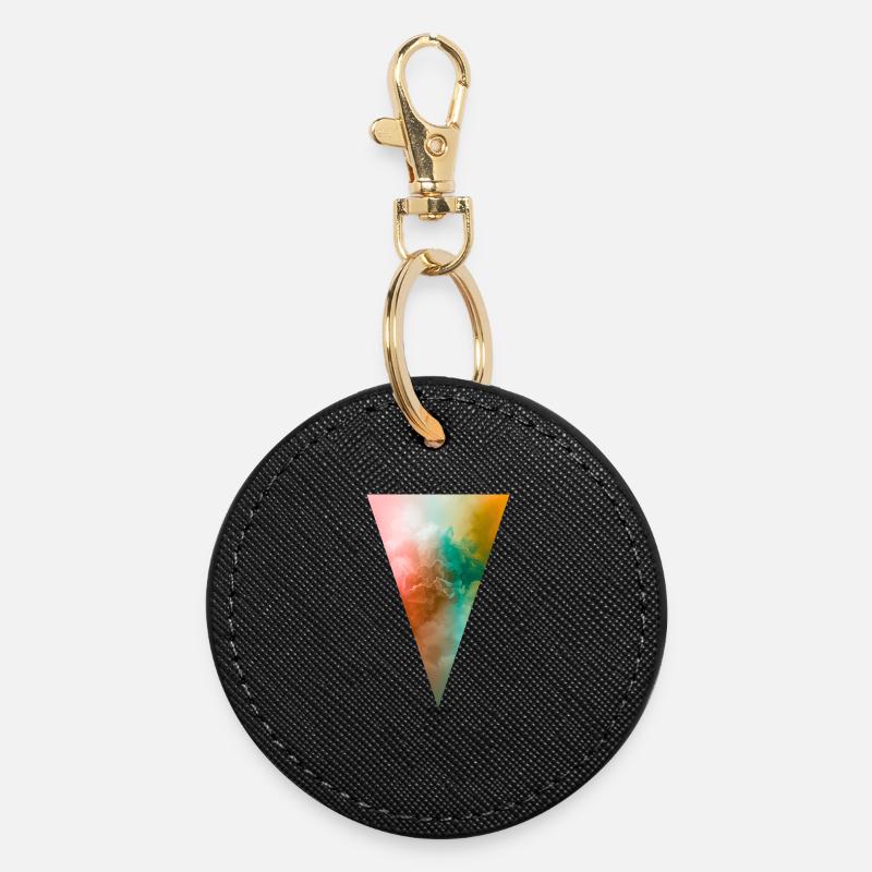 Jacaranda Cloud Mist - Round Keyring - black