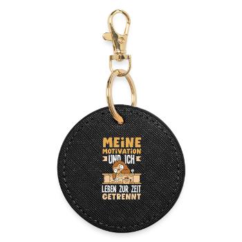Ma motivation et moi - Paresseux séparé - Porte-clés rond - noir - Devant