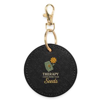 Humour de jardin drôle, amoureux des plantes, - Porte-clés rond - noir - Devant