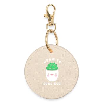 Cacti Plant Cactus - Round Keyring - oyster - Front