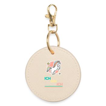 Licorne pastel Je suis moi - Porte-clés rond - huître - Devant