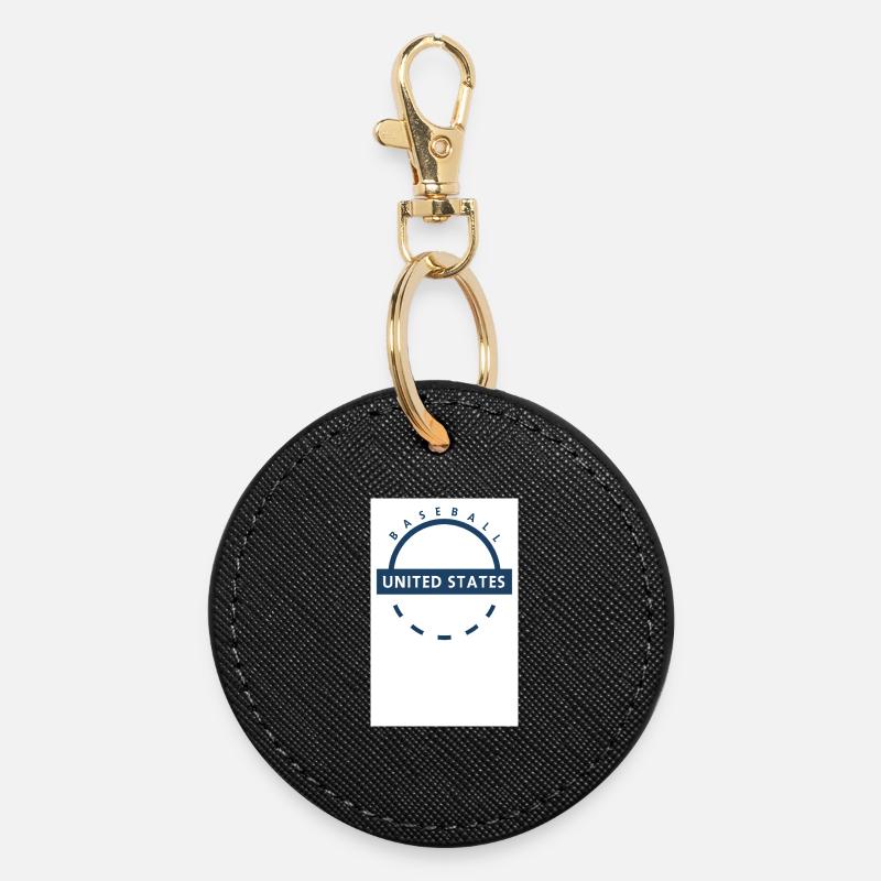 Baseball USA Emblem - Runder Schlüsselanhänger - Schwarz