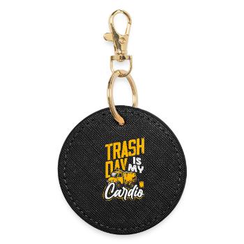Garbage Day is my favorite day - Round Keyring - black - Front