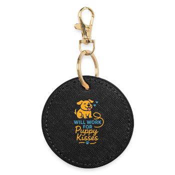 Adoption Day Pet Rescue Shelter - Round Keyring - black - Front