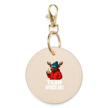 Team Après Ski - Moose with Schnapps - Party Crew - Round Keyring - oyster - Front