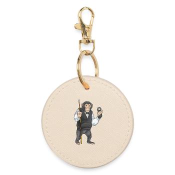Monkey Billiard Cue Sport - Round Keyring - oyster - Front