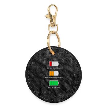 My Battery Through the Week - Round Keyring - black - Front