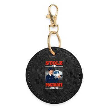 Postman PROUD TO BE A POSTMAN Funny - Round Keyring - black - Front