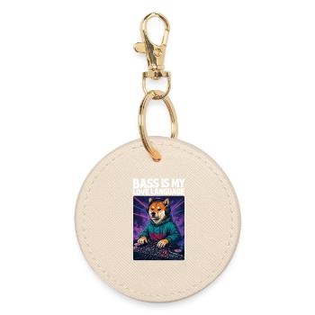 Shiba Inu DJ – La basse est mon langage de l’amour - Porte-clés rond - huître - Devant