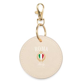 Couronne aux armoiries de Rome, Italie – Souvenir de voyage - Porte-clés rond - huître - Devant