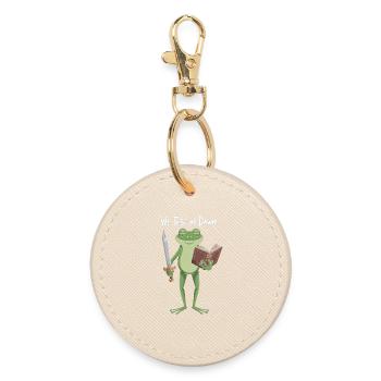 Dawn Test Frog: Sword & Book - Round Keyring - oyster - Front