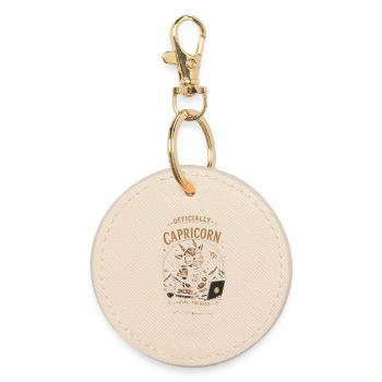 Capricorn Desk Cozy - Zodiac Humor - Round Keyring - oyster - Front