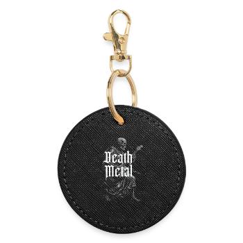 Death Metal Guitare Squelette - Porte-clés rond - noir - Devant