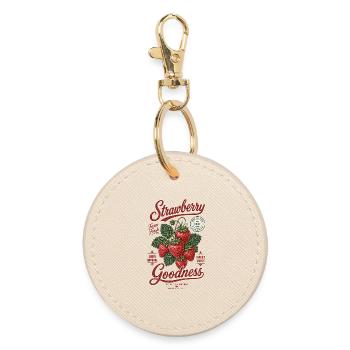 Erdbeeren Strawberry Goodness Shirt - Runder Schlüsselanhänger - Auster - Vorne