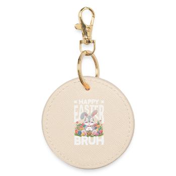 Joyeuse Pâques, douce chasse aux œufs du lapin, œufs de Pâques - Porte-clés rond - huître - Devant