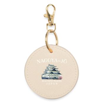 Burg Nagoya, wunderschöne Orte in Japan Zeichnung - Runder Schlüsselanhänger - Auster - Vorne