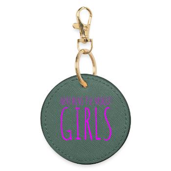 Les femmes : le pouvoir qui dirige le monde, les filles, les filles : la fille - Porte-clés rond - vert sapin - Devant