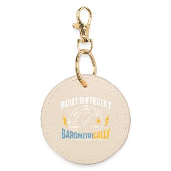 Barometrically different | Weather Meteorology - Round Keyring - oyster - Front